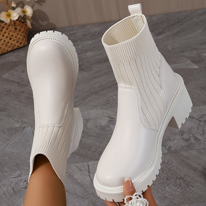 Bottes Plateforme Tricotées