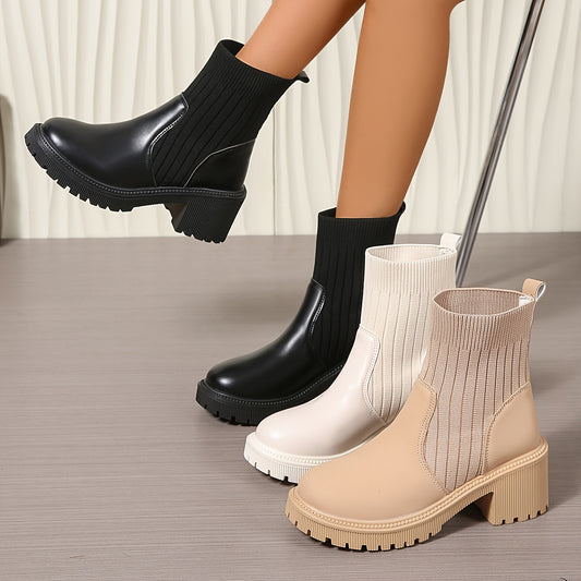 Bottes Plateforme Tricotées